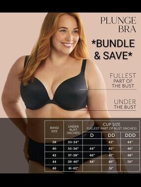 [3/$25] DREAMFIT MICROFIBER PLUNGE BRA - BLACK